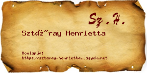 Sztáray Henrietta névjegykártya