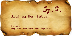 Sztáray Henrietta névjegykártya