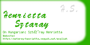 henrietta sztaray business card